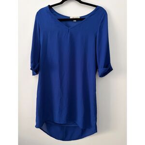 Miami V-Neck Tunic Top / Mini Dress | Women’s Medium | Blue